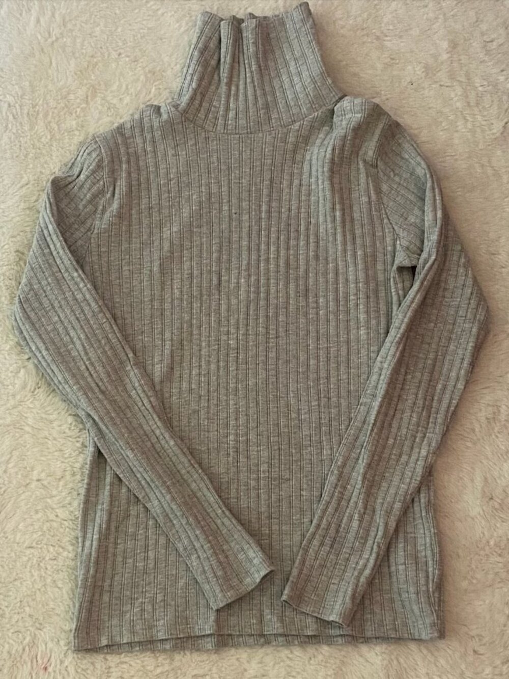Zara Girls Heather Grey Wide Ribbed Turtleneck Sweater Top 13-14